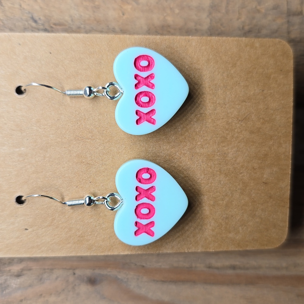 Sweetheart Candy Light Blue XOXO Earrings